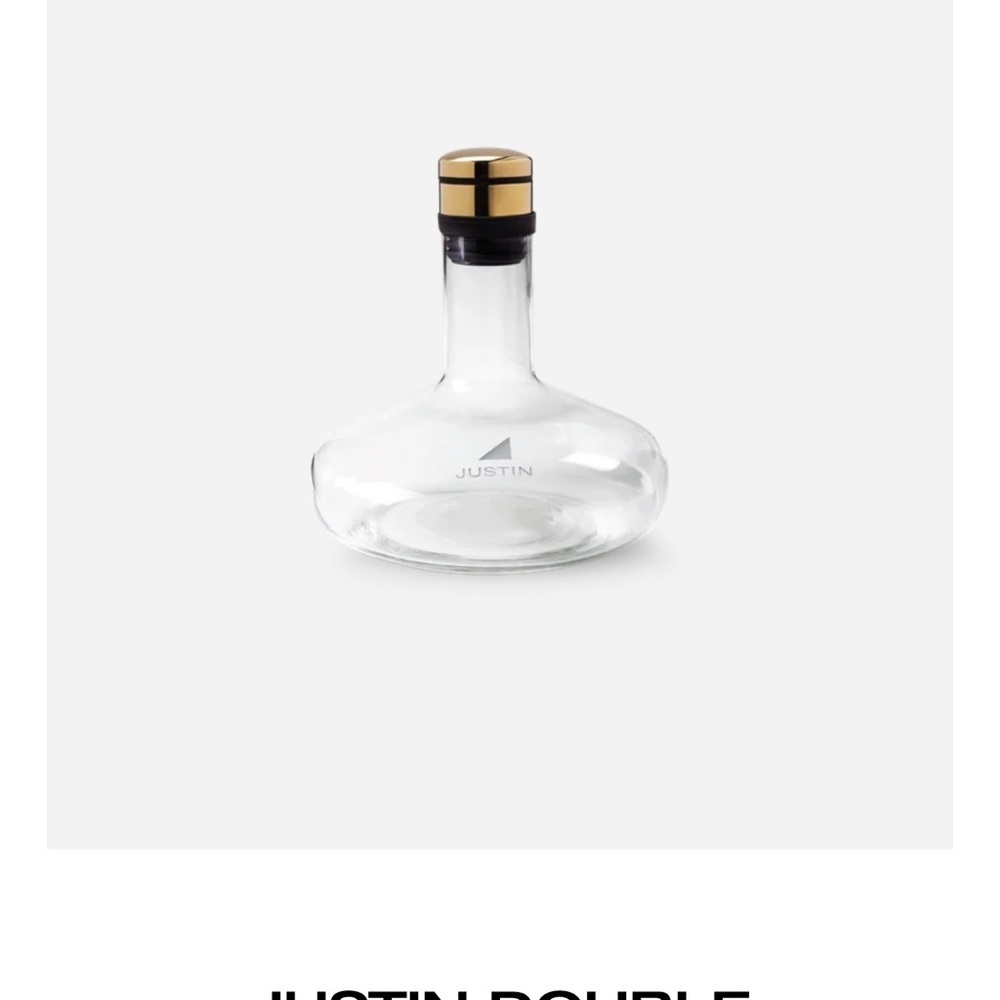 Justin Glass Decanter with Gold and Black Accents